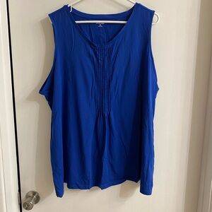 Lands End women’s blue 100% cotton tank top size 3x